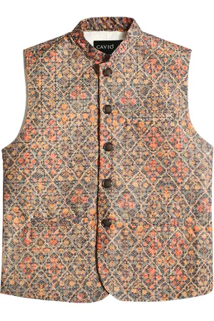 CAVIO Boys Printed Pure Cotton Comfort Fit Nehru Jackets