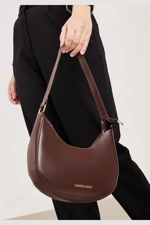 Styli Half Moon Shape Bag with Zip Closure