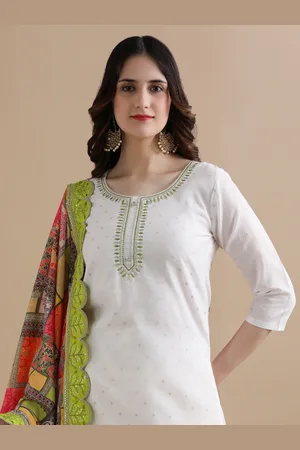 Jaipur Women Ethnic Motifs Embroidered Regular Thread Work Kurta with Trousers & With Dupatta