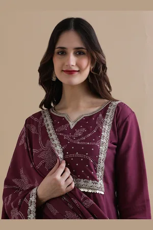 Jaipur Women Ethnic Motifs Embroidered Regular Chanderi Cotton Kurta with Trousers & With Dupatta