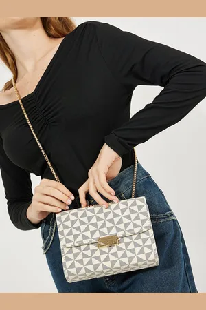 Styli Geometric Printed Structured Sling Bag