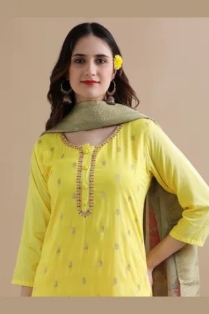 Jaipur Women Ethnic Motifs Embroidered Regular Sequinned Kurta with Trousers & With Dupatta