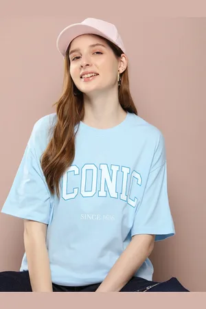 HARVARD Women Printed Drop-Shoulder Sleeves Pure Cotton T-shirt