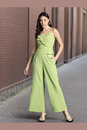 DressBerry Twisted Detail Textured Top and Trousers Co-Ord Set