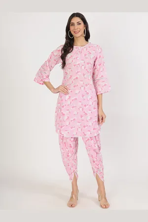 Kalini Floral Printed Pure Cotton Kurta with Dhoti Pants