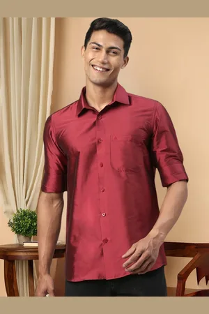 TATTVA Men Maroon Slim Fit Casual Shirt