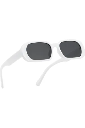 Royal Son Women Black Lens & White Rectangle Sunglasses with UV Protected Lens