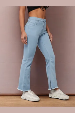 DOLCE CRUDO Women Bootcut High-Rise Heavy Fade Stretchable Jeans