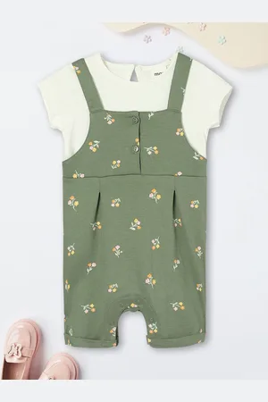 Max Collection Boys Printed Shoulder Straps Neck Sleeveless Pure Cotton Romper With T-shirt