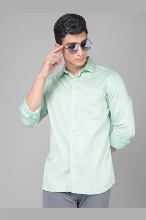 Crimsoune Club Micro Ditsy Printed Slim Fit Cotton Casual Shirt