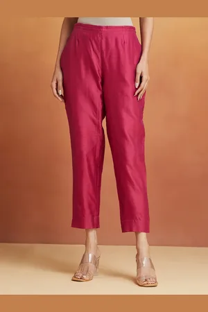 Fabindia Women Solid Mid-Rise Trousers