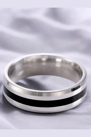FÁBULA Men Enamelled Broad Band Finger Ring