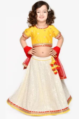 SAKA DESIGNS Girls Embellished Sequinned Ready to Wear Lehenga & Blouse With Dupatta