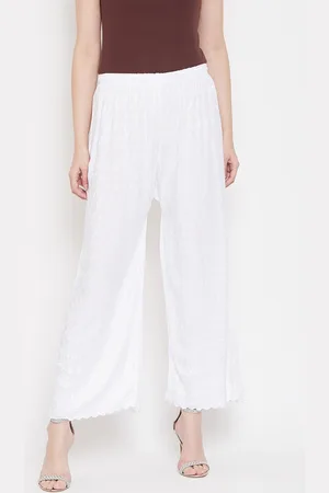 Castle Women Ethnic Motifs Embroidered Cropped Wide Leg Palazzos