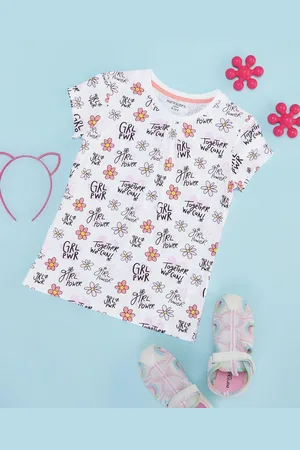 Pantaloons Girls Conversational Printed Round Neck Cotton T-Shirt