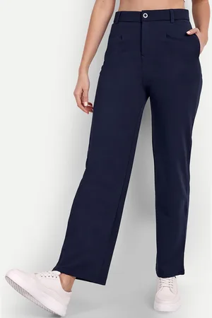 Broadstar Women Tailored Straight Fit High-Rise Trousers