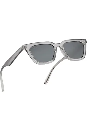 Royal Son Unisex Black & Gunmetal-Toned Polarised UV Protected Square Sunglasses CHI00126