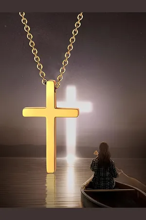 KARISHMA KREATIONS Unisex Gold-plated Stainless Steel Jesus Crucifix Cross Pendant with Chain
