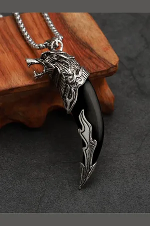 FIMBUL Men Silver Plated & Stainless Steel Pendant with Chain