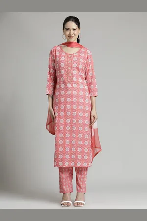 Jaipur Ethnic Floral Printed Cotton Kurta Set With Dupatta