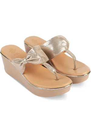 Tresmode Open Toe Wedge Heels With Bow