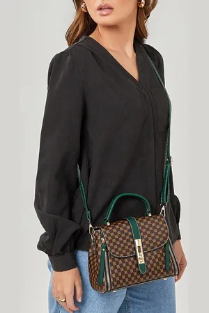 Styli Geometric Print Structured Satchel