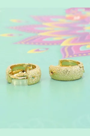 FIMBUL Stainless Steel Gold Plated Huggie Hoop Earrings