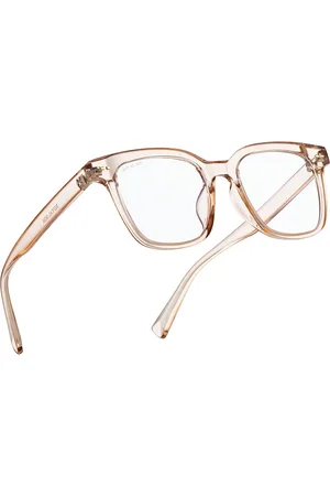 Royal Son Unisex Clear Lens & Brown Square Sunglasses with UV Protected Lens CHI00127-C4