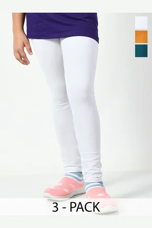 KAYU Girls Pack Of 3 Solid Ankle-Length Lenggings