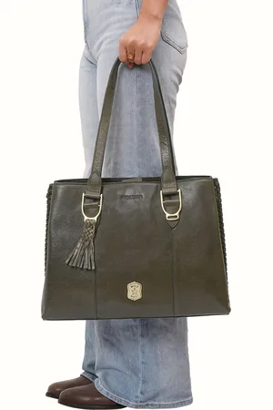 Hidesign Colourblocked Leather Shopper Shoulder Bag with Tasselled