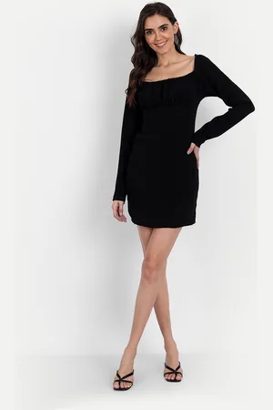 Emprall Women Black Solid Sheath Mini Dress