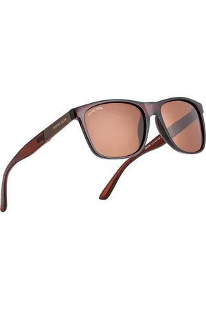 Royal Son Unisex Brown Lens & Brown Wayfarer Sunglasses with Polarised and UV Protected Lens