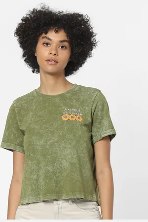 ONLY Women Green Printed T-shirt