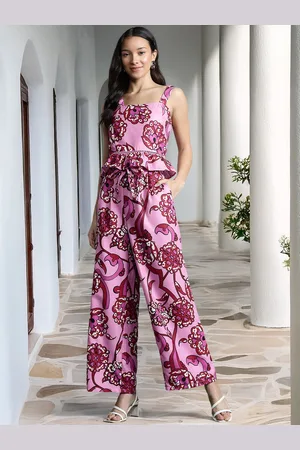 DressBerry Women Floral Printed Smocked Top with Trousers Co-Ord Set