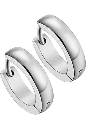KARISHMA KREATIONS Men Set of 2 Stainless Steel Hoop Earrings