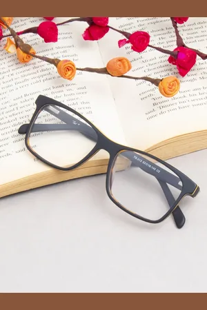 Ted Smith Unisex Black & Yellow Full Rim Wayfarer Frames Eyeglasses