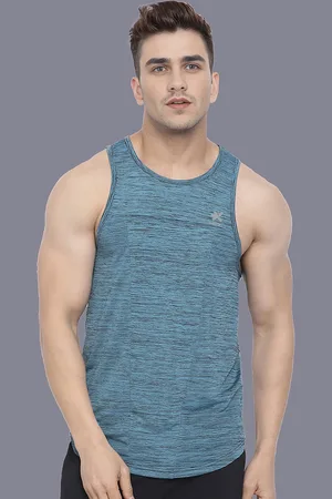 HRX Men Solid Slim Fit Round Neck Sport Vest T-shirt