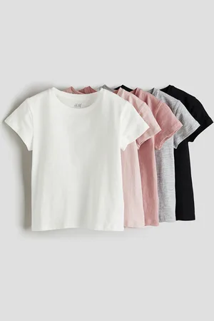 H&M Girls 5-Pack Cotton T-shirts