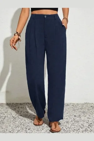 Broadstar Women Smart Loose Fit High-Rise Korean Pant
