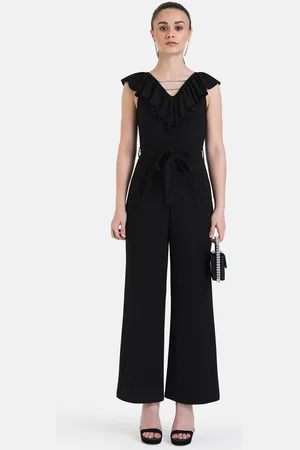 Kazo V Neck Ruffle Jumpsuit