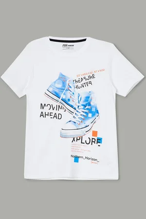 Lifestyle Boys pure cotton graphic Printed Applique T-shirt