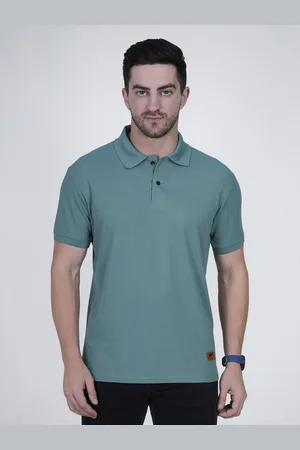 Polo Plus Men Bio Finish Solid Polo Collar Relaxed Fit T-shirt