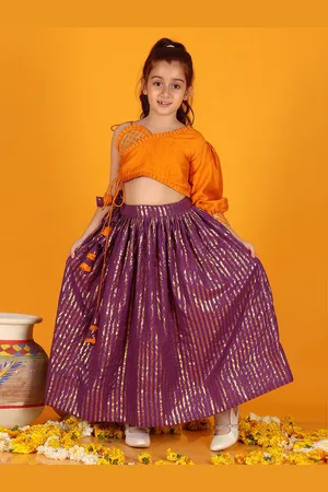 Jilmil Girls One Shoulder Ready to Wear Lehenga & Blouse With Dupatta