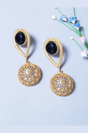 Golden Peacock Gold-Plated Quirky Drop Earrings