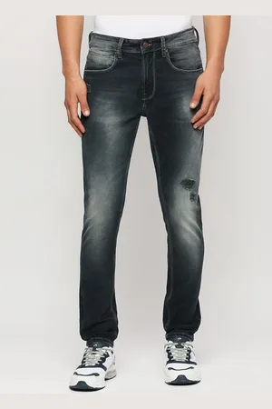 Pepe Jeans Men Skinny Fit Mid Rise Low Distressed Cat Scratches Stretchable Jeans