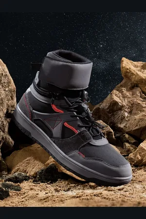 The Souled Store Men Colourblocked PU High-Top Sneakers