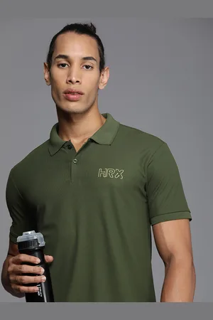 HRX Men Brand Logo Printed Polo Collar Rapid-Dry T-shirt