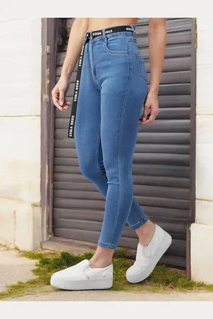 DOLCE CRUDO Women Cotton High-Rise Stretchable Jeans