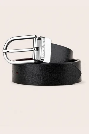LOUIS STITCH Men Italian Leather Textured Reversible Belt