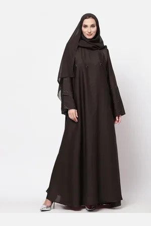 KLOTTHE Women Brown Embellished Burqas With Scarves